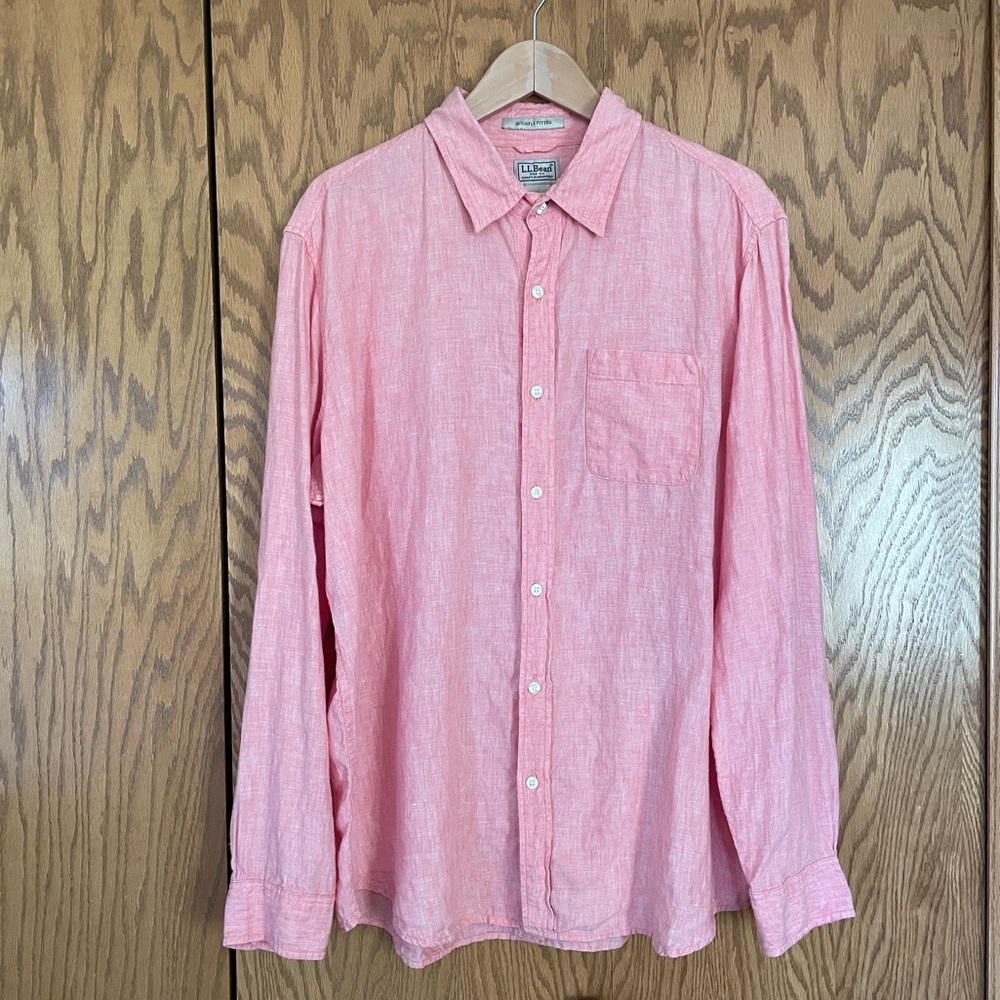 LL Bean 100% Linen Button Down Shirt